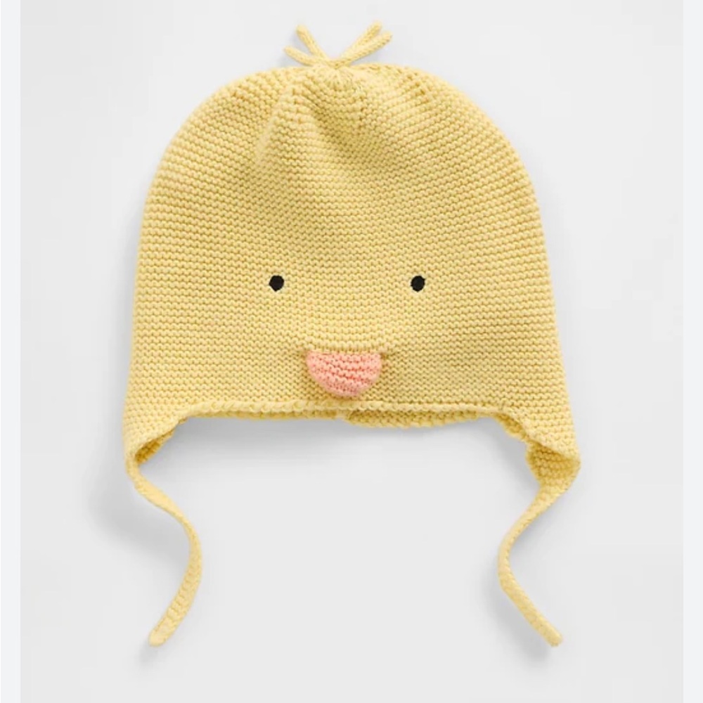 GAP Baby Gap | Knitted Spring Duck Baby Critter Beanie 12-18 months